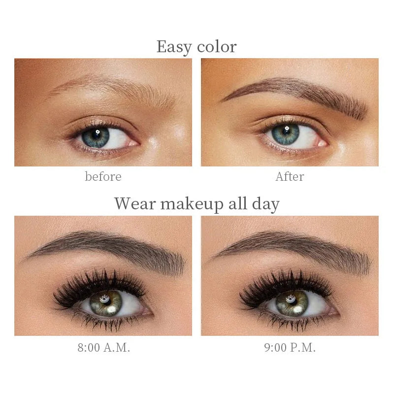 Four-Jaw Ultra-Fine Liquid Eyebrow Pencil 3D Waterproof Tip Tattoo Cosmetic Long Lasting Natural Dark Brown Liquid Eye Brow Pen