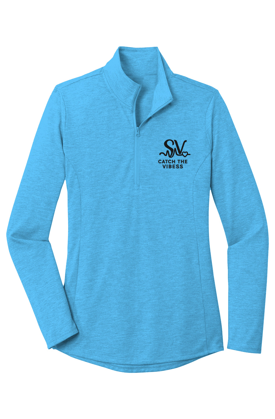 Womens PosiCharge Tri Blend Wicking 1/4 Zip