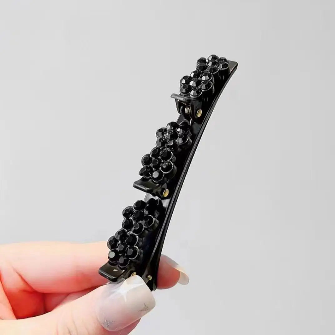 2023 Rhinestones Braided Hair Clips for Girls Hairclip with 3 Flowers Hair Span with Crystalllume Women Hairpin Hair Accessories