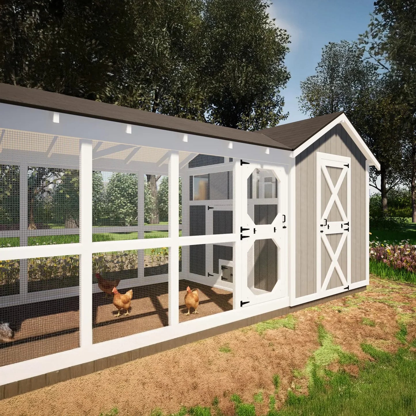 8x32 Large Chicken Coop Plans with 24ft Run – DIY Hen House for 24 Chickens ( Printed plans ) - She Vibess By C2P