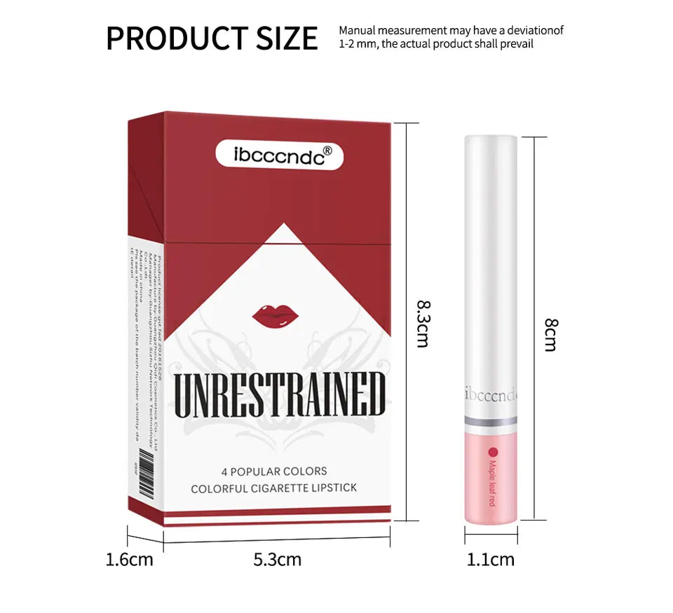 4 pcs/set Cigarette Lipstick Set Long Lasting Lip Glaze Matte Lip Gloss Waterproof Lip Stick Tube Nude Lip Tint Makeup Cosmetics - She Vibess By C2P