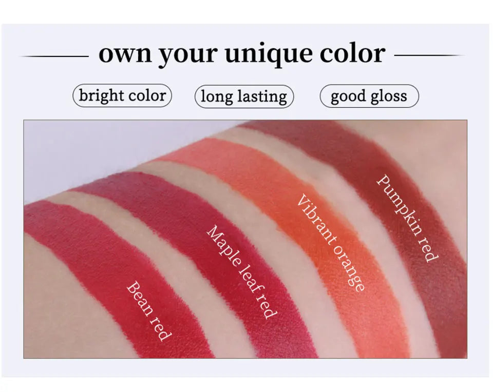 4 pcs/set Cigarette Lipstick Set Long Lasting Lip Glaze Matte Lip Gloss Waterproof Lip Stick Tube Nude Lip Tint Makeup Cosmetics - She Vibess By C2P