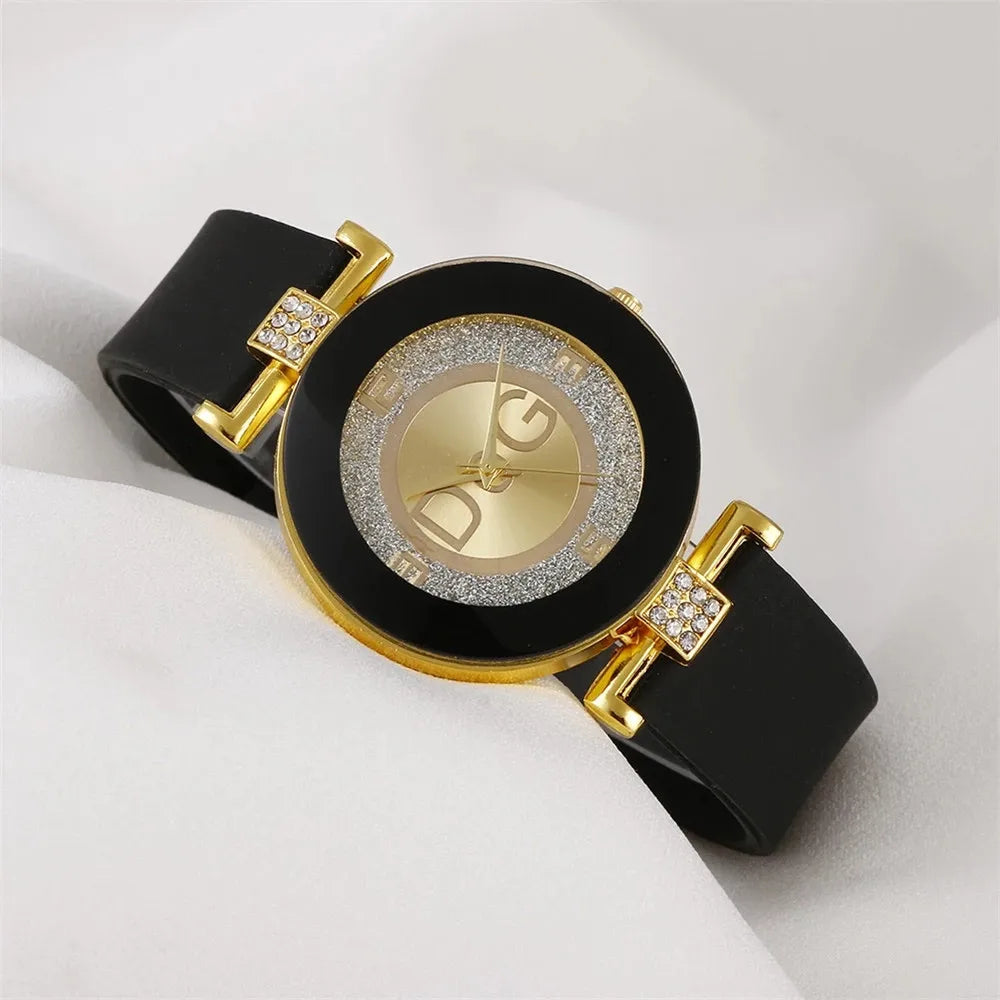 Simple Black White Quartz Watches Women Minimalist Design Silicone Strap Wristwatch Big Dial Women's Fashion Creative Watch - She Vibess By C2P