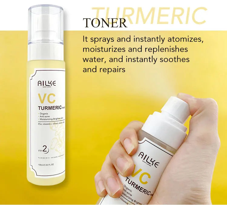 AILKE Turmeric Renew Skin Care Sets Vitamin C Women Facial Organic Anti Acne Whitening Hydrating Firming Korean Face Products - She Vibess By C2P