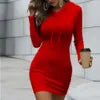 Hot Sale Women Hoodies Casual High Waist Hooded Long Sleeve Sweater Hoodie Dress - She Vibess By C2P