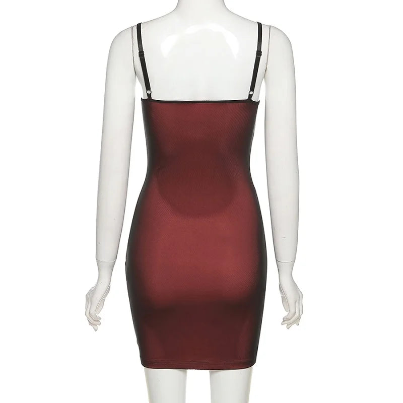 Mesh Double Layer Sexy Skinny Dress Women Sleeveless Party Bodycon 2023 Bandage Elastic Split Trend Clubwear Slim Outfit - She Vibess By C2P