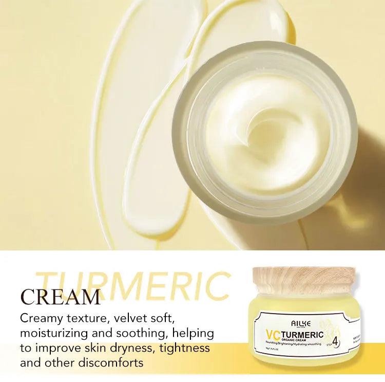AILKE Turmeric Renew Skin Care Sets Vitamin C Women Facial Organic Anti Acne Whitening Hydrating Firming Korean Face Products - She Vibess By C2P
