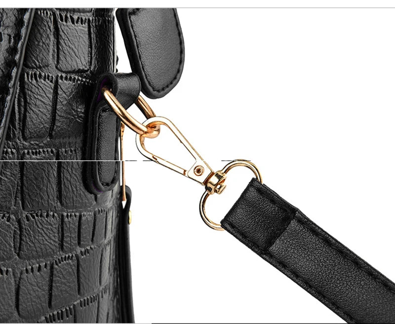 Yogodlns Luxury Crocodile Pattern Handbag Women Winter New PU Leather Tassel Shoulder Bag Brands Design Handle Bag Lady Purse - She Vibess By C2P