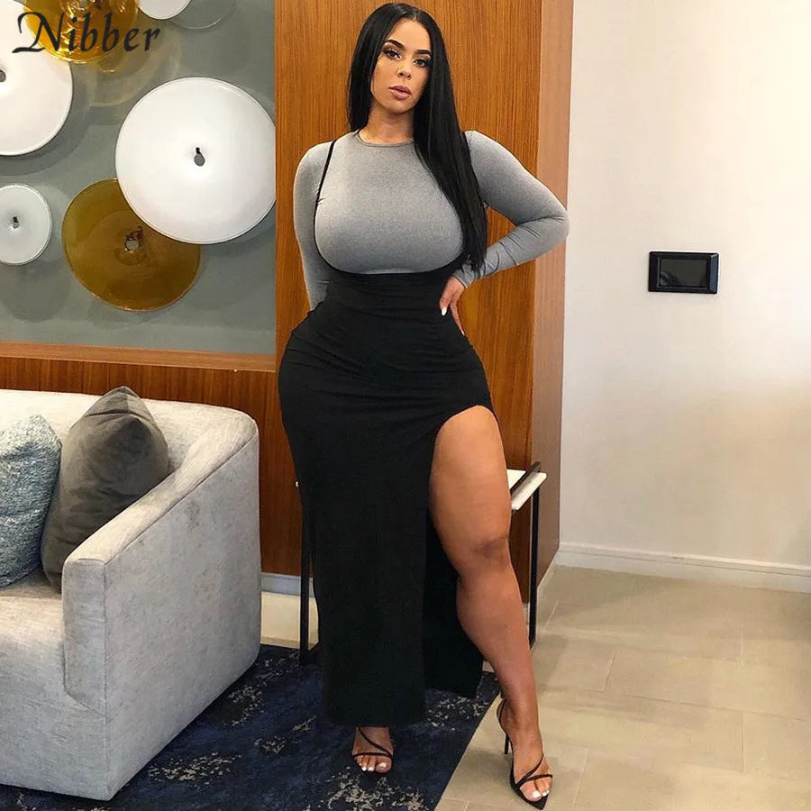 NIBBER black sexy camis dresses women party long dress beach vacation new year 2024 spring summer new slim soft stretch fashion - She Vibess By C2P