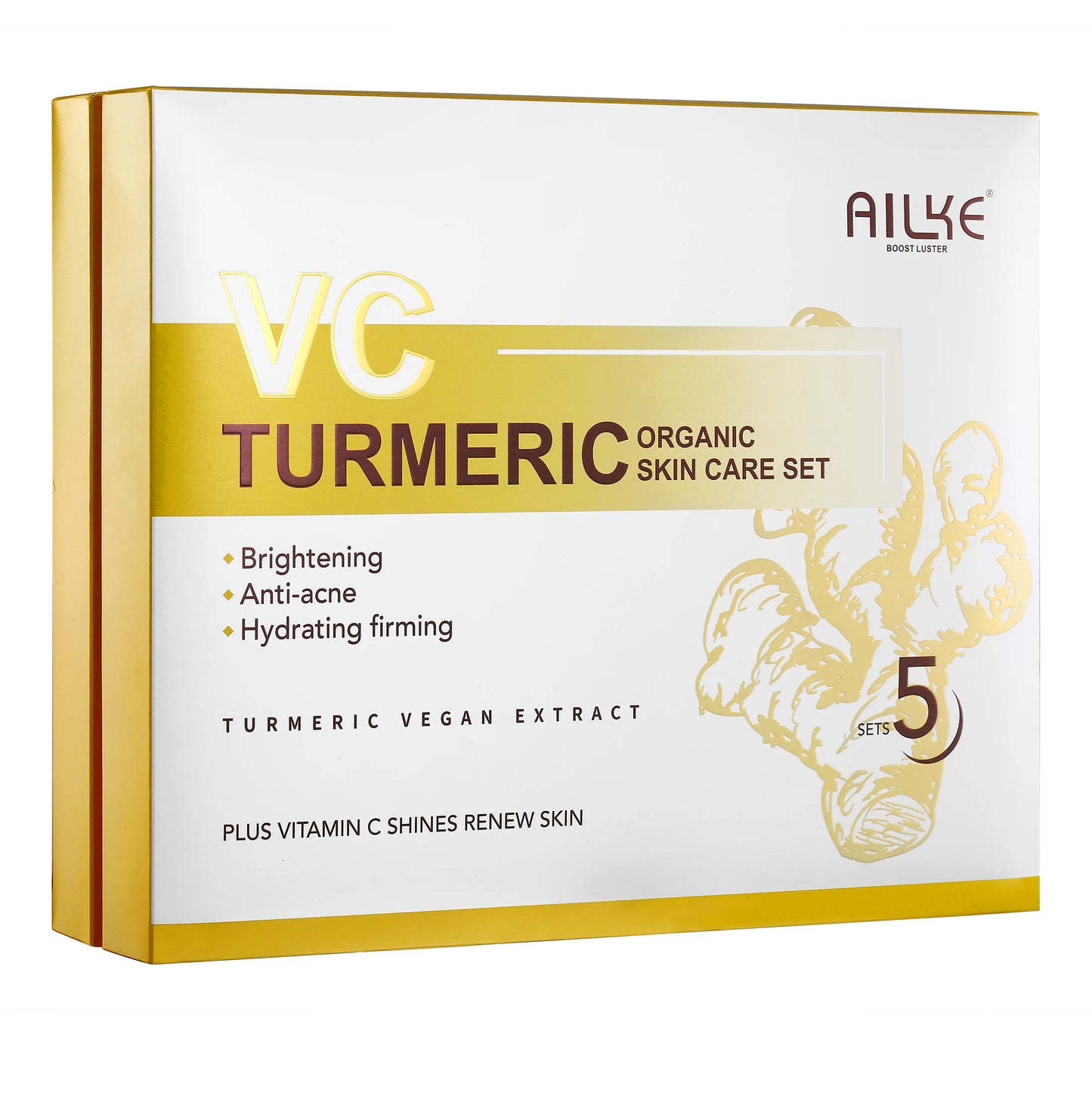 AILKE Turmeric Renew Skin Care Sets Vitamin C Women Facial Organic Anti Acne Whitening Hydrating Firming Korean Face Products - She Vibess By C2P