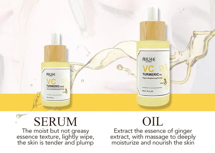 AILKE Turmeric Renew Skin Care Sets Vitamin C Women Facial Organic Anti Acne Whitening Hydrating Firming Korean Face Products - She Vibess By C2P