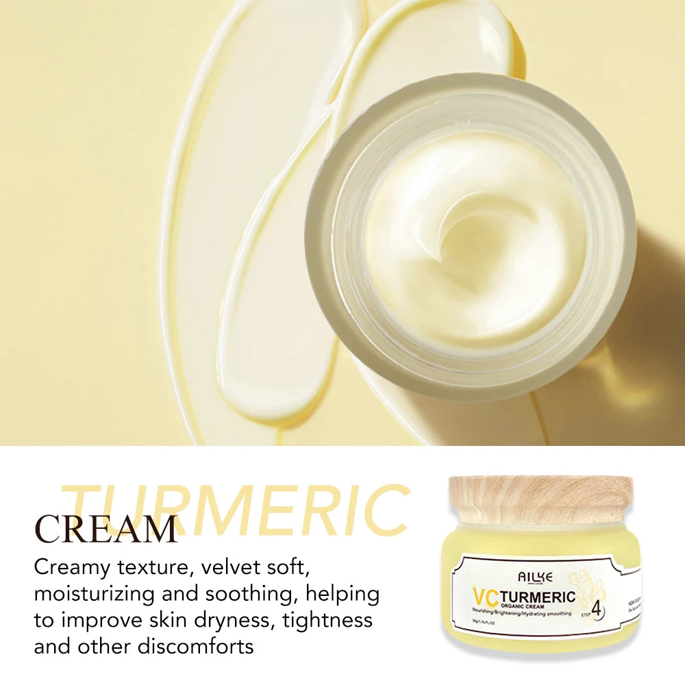 AILKE Turmeric Renew Skin Care Sets Vitamin C Women Facial Organic Anti Acne Whitening Hydrating Firming Korean Face Products - She Vibess By C2P