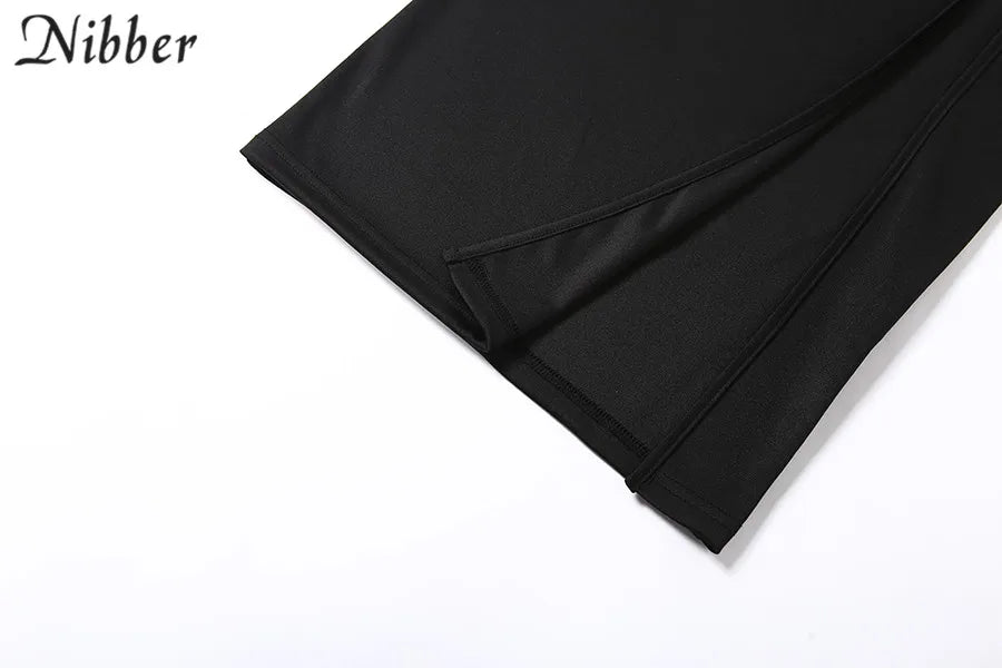 NIBBER black sexy camis dresses women party long dress beach vacation new year 2024 spring summer new slim soft stretch fashion - She Vibess By C2P