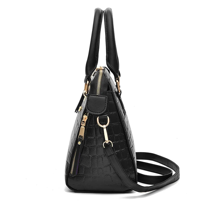 Yogodlns Luxury Crocodile Pattern Handbag Women Winter New PU Leather Tassel Shoulder Bag Brands Design Handle Bag Lady Purse - She Vibess By C2P