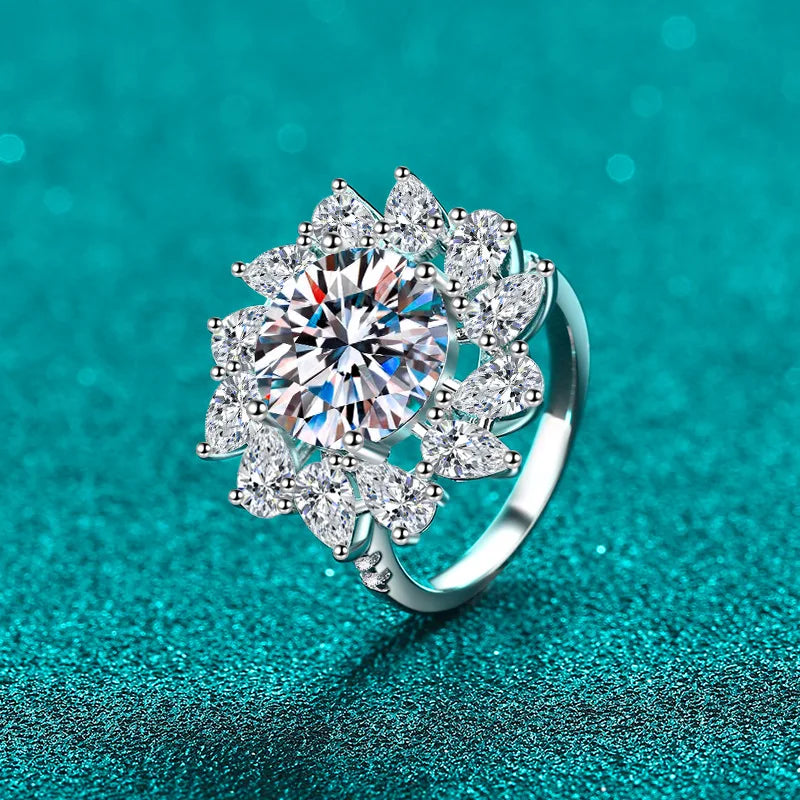 Factory Wholesale High Quality 5CT Moissanite Ring 925 Sterling Silver Women Jewelry Wedding Luxury Rings for Engagement - She Vibess By C2P