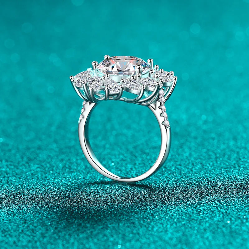 Factory Wholesale High Quality 5CT Moissanite Ring 925 Sterling Silver Women Jewelry Wedding Luxury Rings for Engagement - She Vibess By C2P