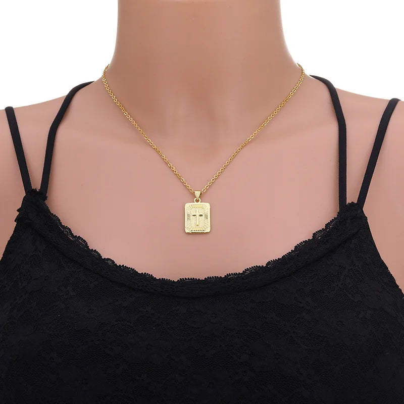 Wholesale Religious Jewelry Jesus Cross Fashion Pendant Necklace Jewelry Stainless Steel Chain Christian Symbol for Men Crucifix - She Vibess By C2P