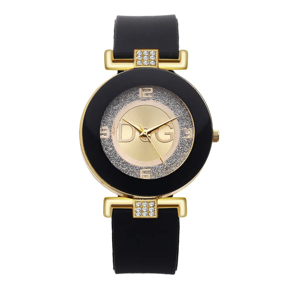 Simple Black White Quartz Watches Women Minimalist Design Silicone Strap Wristwatch Big Dial Women's Fashion Creative Watch - She Vibess By C2P