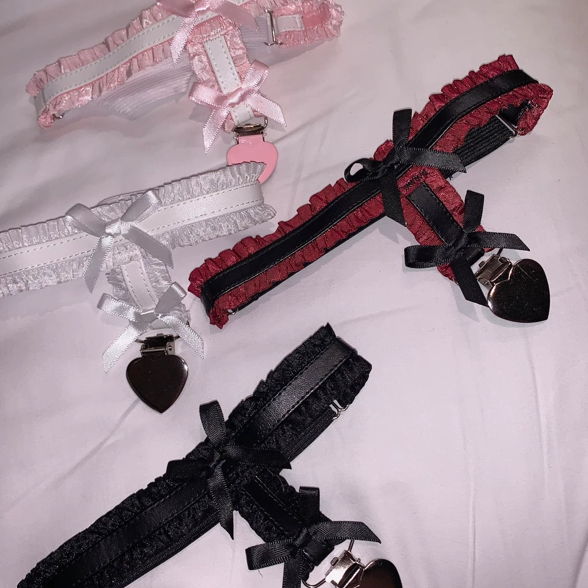 Black Pink Sexy Lace Bow Leg Ring Y2g Bandage Women Dark Japan fashion Leg Decoration Garter Thigh Chain-I’m Over 21 - She Vibess By C2P
