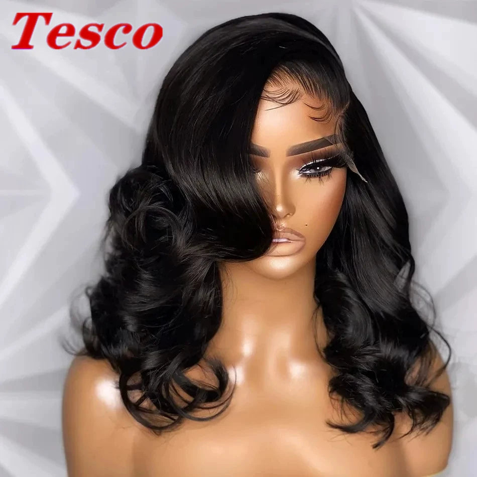 Human Hair Wig Body Wave Fashion Front Lace Human Wigs Female Wavy Curly Hair Full-Head Wig - She Vibess By C2P