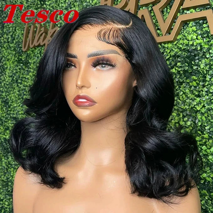 Human Hair Wig Body Wave Fashion Front Lace Human Wigs Female Wavy Curly Hair Full-Head Wig - She Vibess By C2P