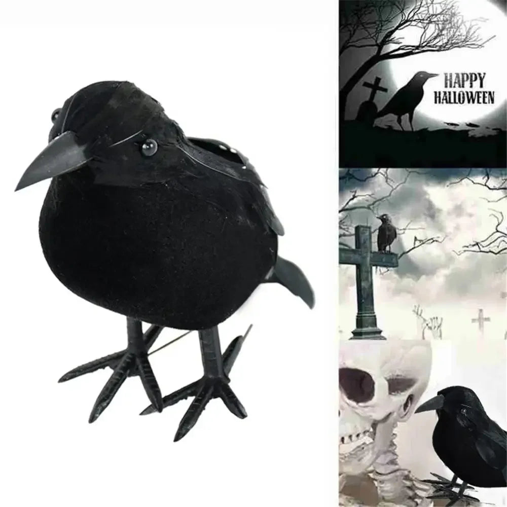Halloween Decoracion Simulation Black Crow Raven Bird Repellent Pest Control Pigeon Repellent Garden Decoration Outdoor - She Vibess By C2P