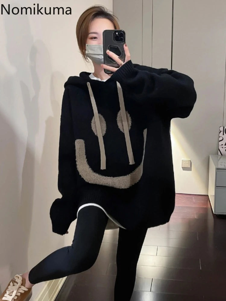 Thicked Oversized Pullovers for Women 2025 Fall Winter Clothing Hooded Casual Jumper Fashion Knitting Sweater Tops Sueter Mujer - She Vibess By C2P