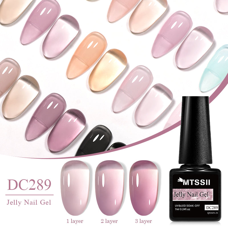 Mtssii 7ml Jelly Nude Gel Polish Translucent Pink Milky White Nail Gel Manicure UV LED Semi Permanent Soak Off Nail Polish - She Vibess By C2P