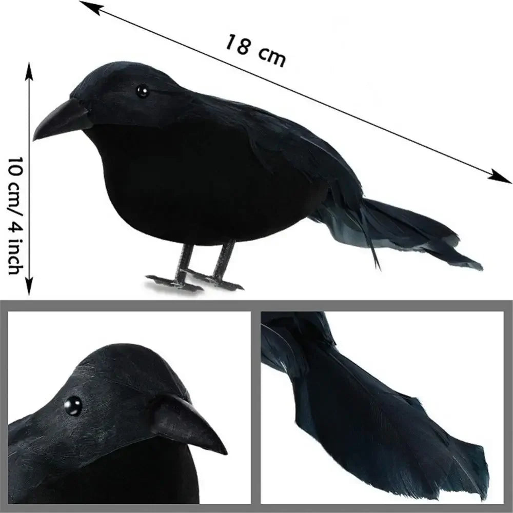 Halloween Decoracion Simulation Black Crow Raven Bird Repellent Pest Control Pigeon Repellent Garden Decoration Outdoor - She Vibess By C2P