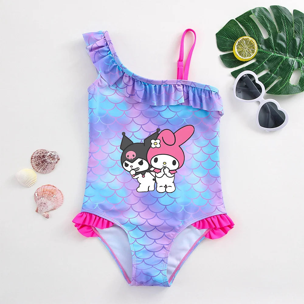 My Melody Girls Tankini Swimsuits Summer Beach wear Kids Wear Bathing Suits Children's Bikini Dresses Swimsuits Fashion Mermaid - She Vibess By C2P