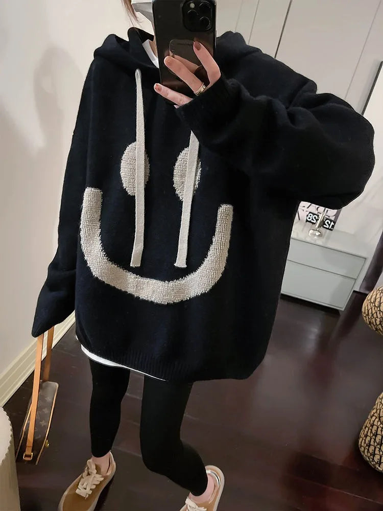 Thicked Oversized Pullovers for Women 2025 Fall Winter Clothing Hooded Casual Jumper Fashion Knitting Sweater Tops Sueter Mujer - She Vibess By C2P