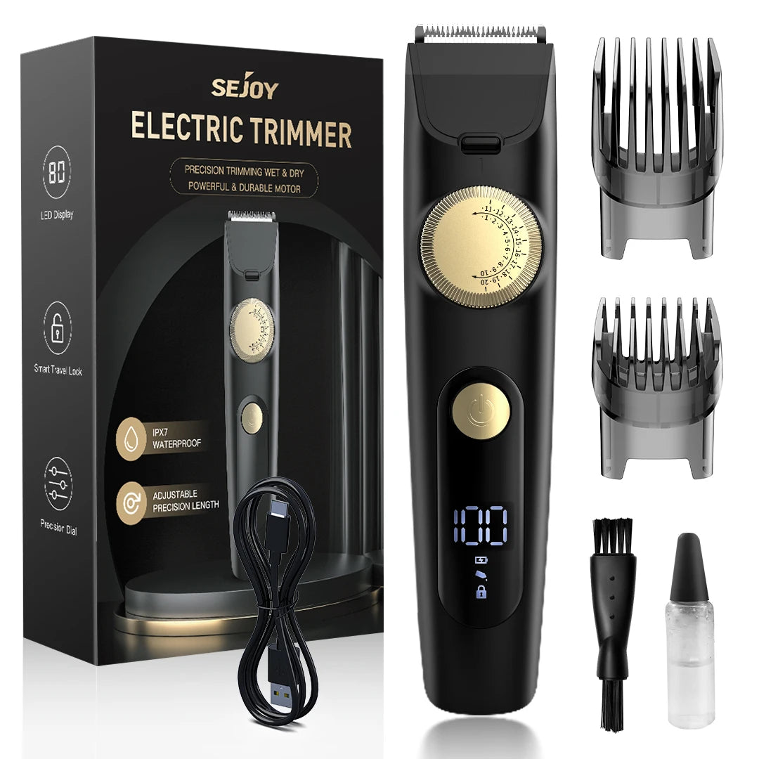 Men's Sejoy Electric Men Hair Clipper,Rechargeable Hair Trimmer,IPX7 Waterproof,Adjustable Speed Barber Clippers For Men Professional-for that Special Someone. - She Vibess By C2P