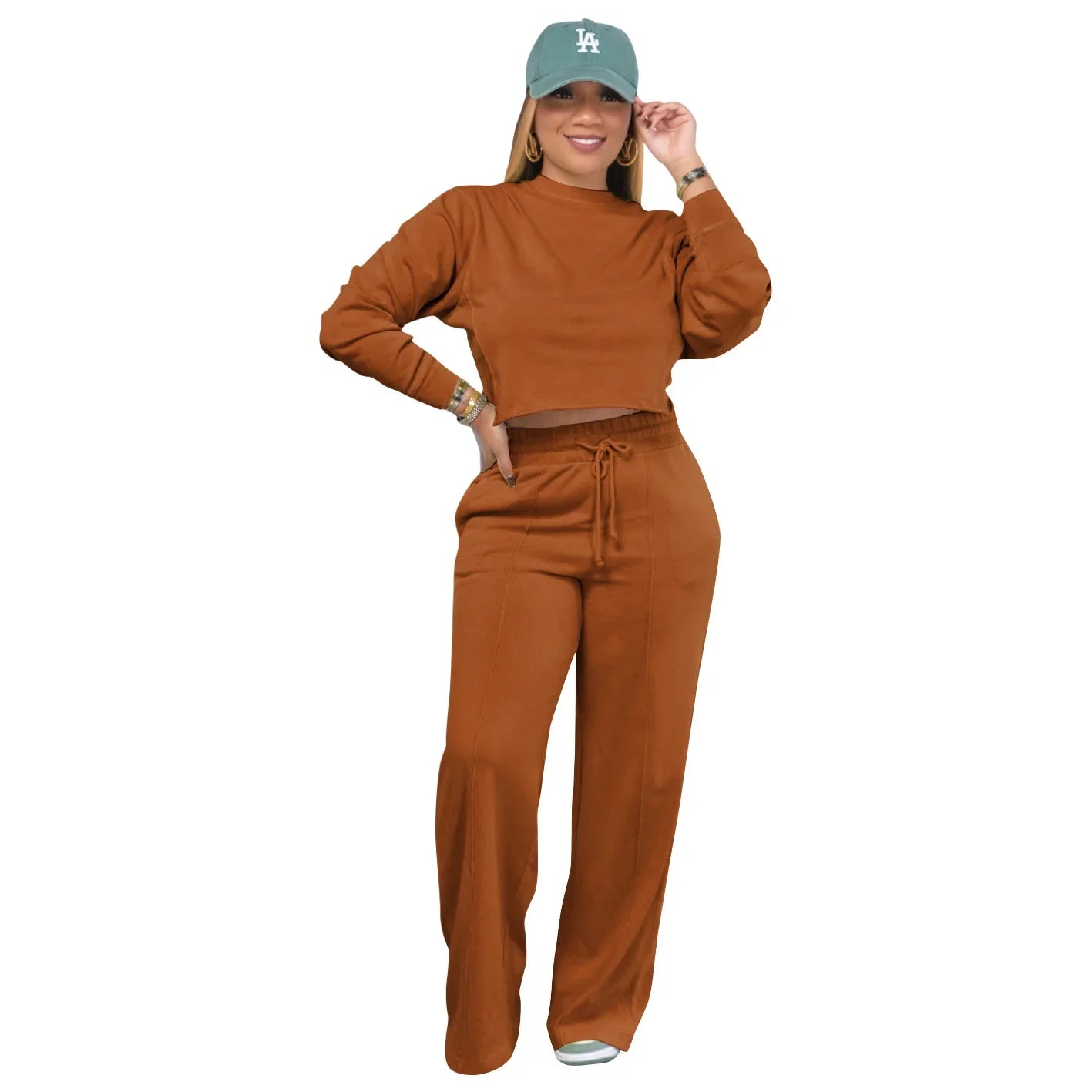 Women Clothing Sets Pullover Top+Pants 2Pcs Suits Winter Thicken Warm Outfits Solid Color Female Casual Tracksuit - She Vibess By C2P