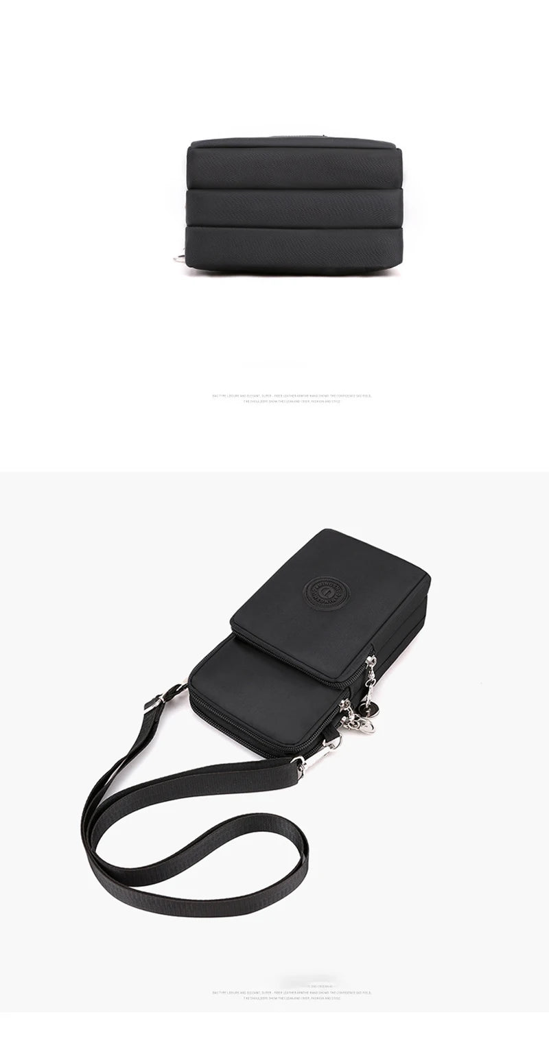 New Women Mobile Phone Bag Nylon Cell Phone Bag Coin Purse Strap Shoulder Bag Small Crossbody Bags for Women Wallet Travel Purse - She Vibess By C2P