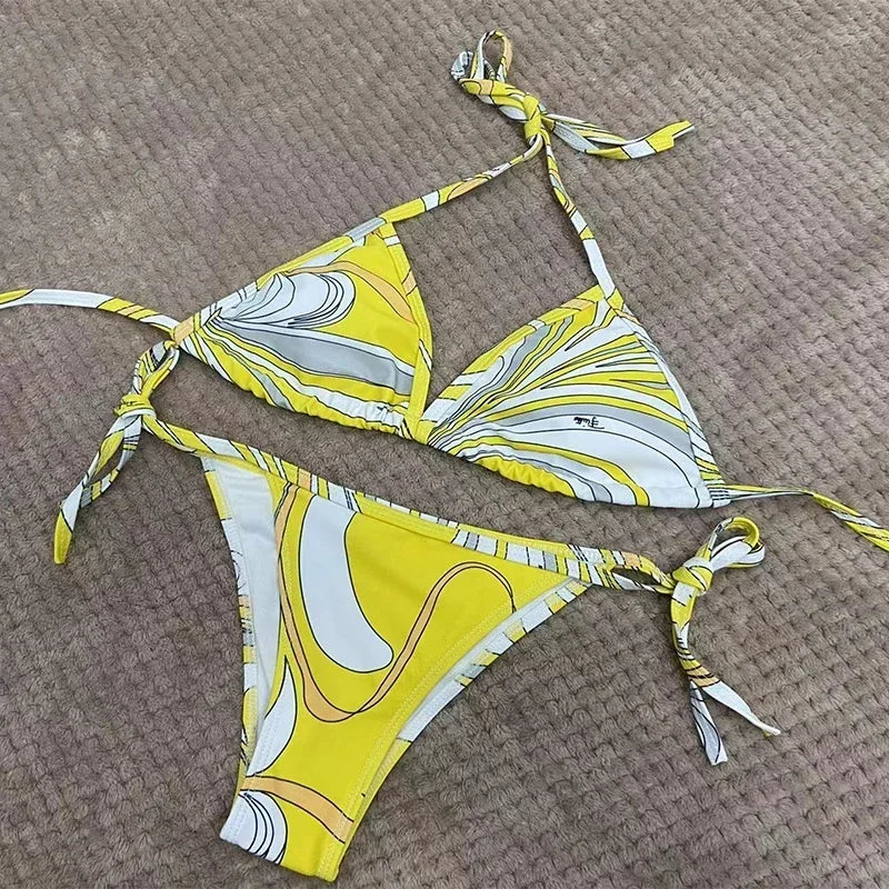 2025 New Women's Headband Bikini Sets Fashion Design Swimsuits Europe Brand Sexy Tankini Swimsuits - She Vibess By C2P