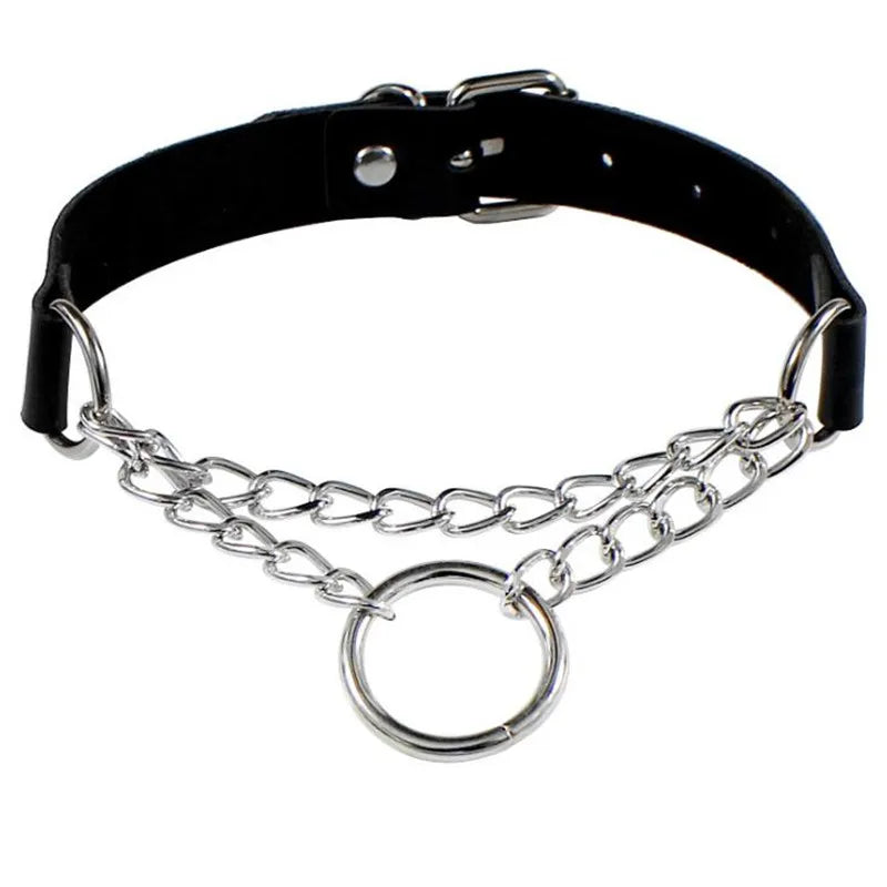 Harajuku Punk Rock Gothic Choker Necklace Women Sexy PU Leather Heart Lock Key Spike Collar Chocker Gothic Cosplay Accessories-I’m Over 21 - She Vibess By C2P
