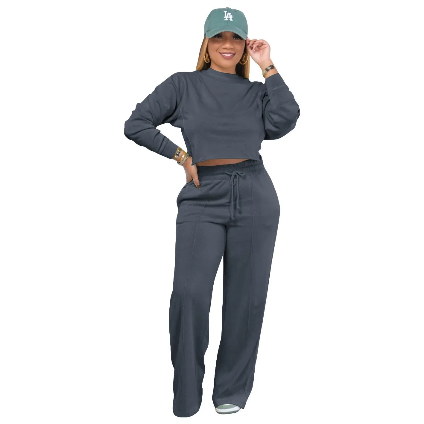 Women Clothing Sets Pullover Top+Pants 2Pcs Suits Winter Thicken Warm Outfits Solid Color Female Casual Tracksuit - She Vibess By C2P