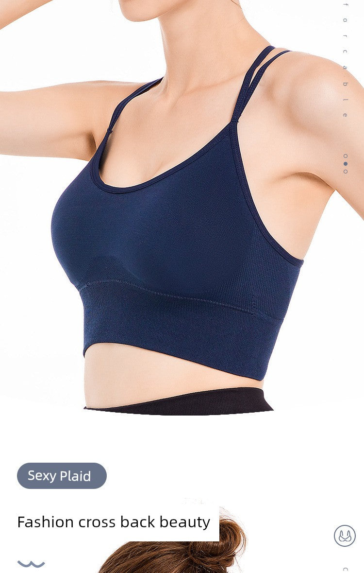 New Arrival Sports Bra Female Quick-Drying Shockproof Running Yoga Workout Vest Cross Beauty Back and Push up Student Underwear