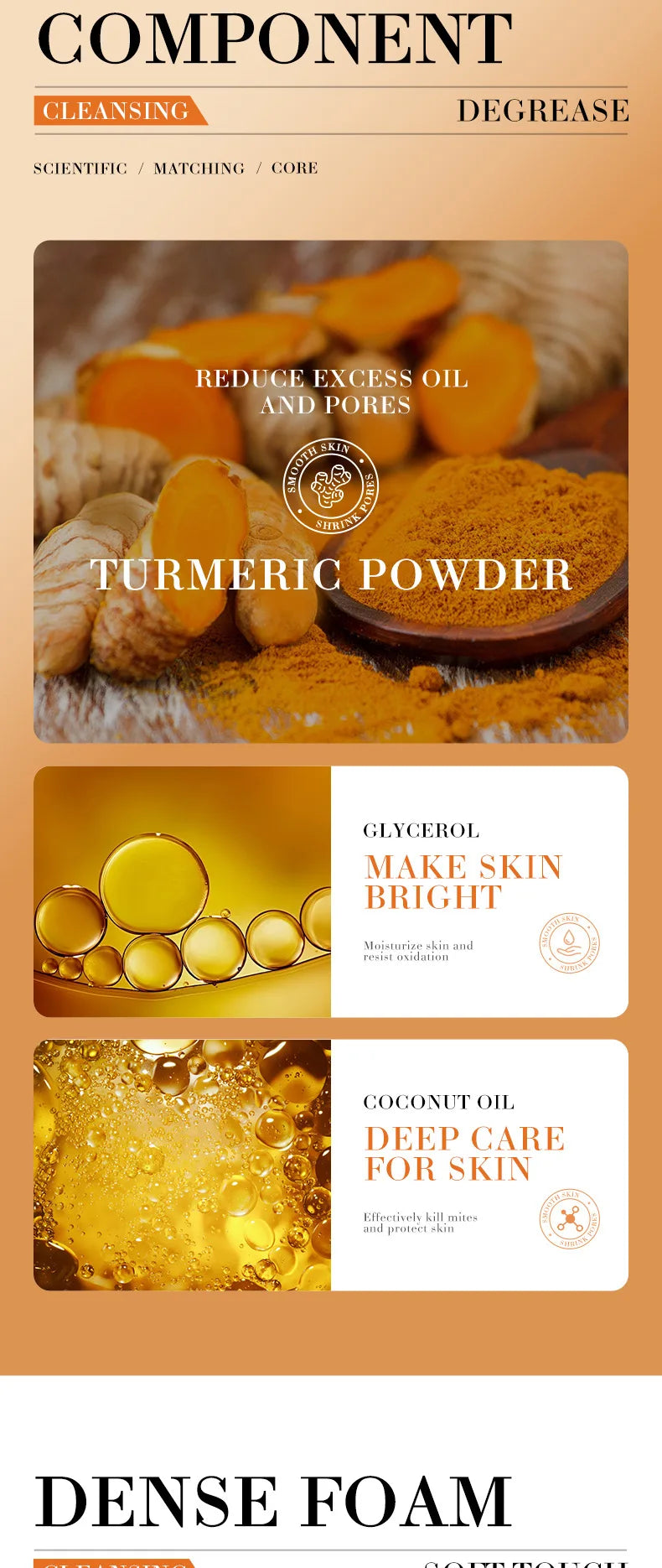 Natural Handmade Turmeric Soap Face Cream Serum Skin Care Set Clean Cutin Oil Control Removal Acne Whitening Remove Dark Spots - She Vibess By C2P