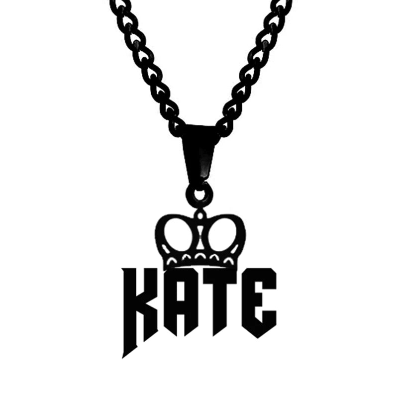 Goxijite Customized Name Pendant For Men Women Stainless Steel Personalized Big Crown Letter Necklace Thick Chain Jewelry Gift - She Vibess By C2P