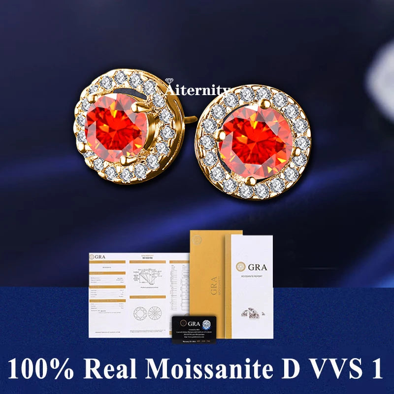 2 GRA Certificates S925 Sterling Silver Stud Earrings For Women And Men 100% Real Moissanite Pass Diamond Test Pen Fine Jewelry - She Vibess By C2P