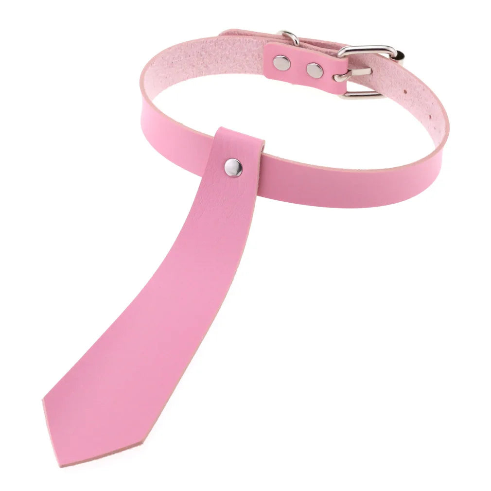 DIEZI Harajuku Pink PU Leather Star Heart Flower Choker Necklace Torques For Women Men Gothic Pink PU Leather -I’m Over 21 - She Vibess By C2P