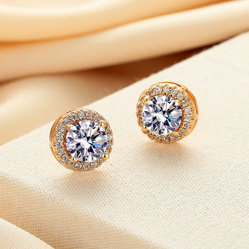 2 GRA Certificates S925 Sterling Silver Stud Earrings For Women And Men 100% Real Moissanite Pass Diamond Test Pen Fine Jewelry - She Vibess By C2P