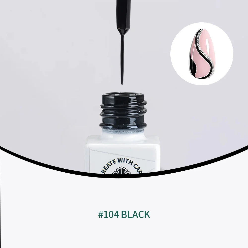 NAILPOP Gel Nail Polish Liner 8ML 5 Colors Nail Art Paint Gel for French Tips Swirls DIY Manicure Soak Off UV Cure with Brush - She Vibess By C2P