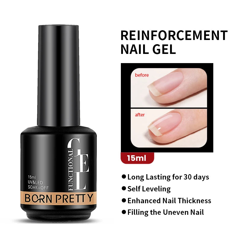 BORN PRETTY 30ml Glitter Acrylic Gel Finger Extension Nail Polish Silver Pink Extension Gel Polish Soak Off Nail Slip Solution - She Vibess By C2P