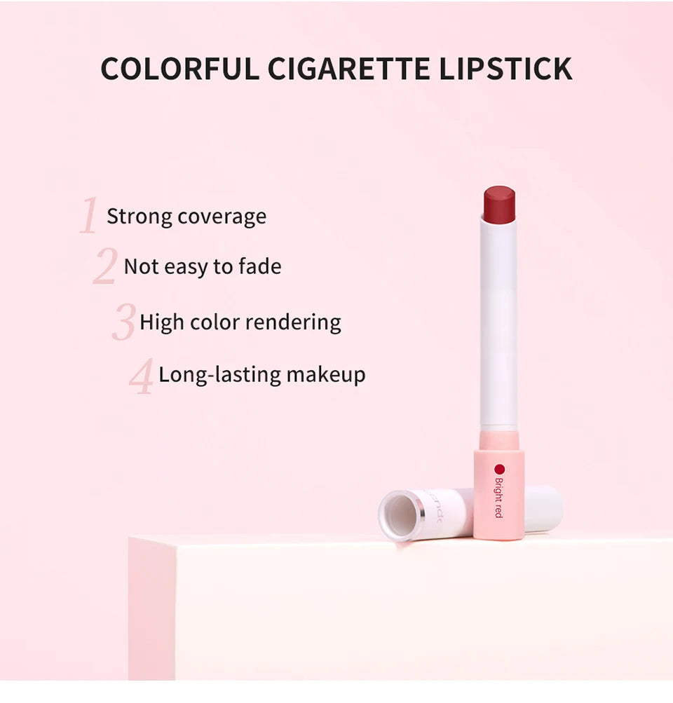 4 pcs/set Cigarette Lipstick Set Long Lasting Lip Glaze Matte Lip Gloss Waterproof Lip Stick Tube Nude Lip Tint Makeup Cosmetics - She Vibess By C2P
