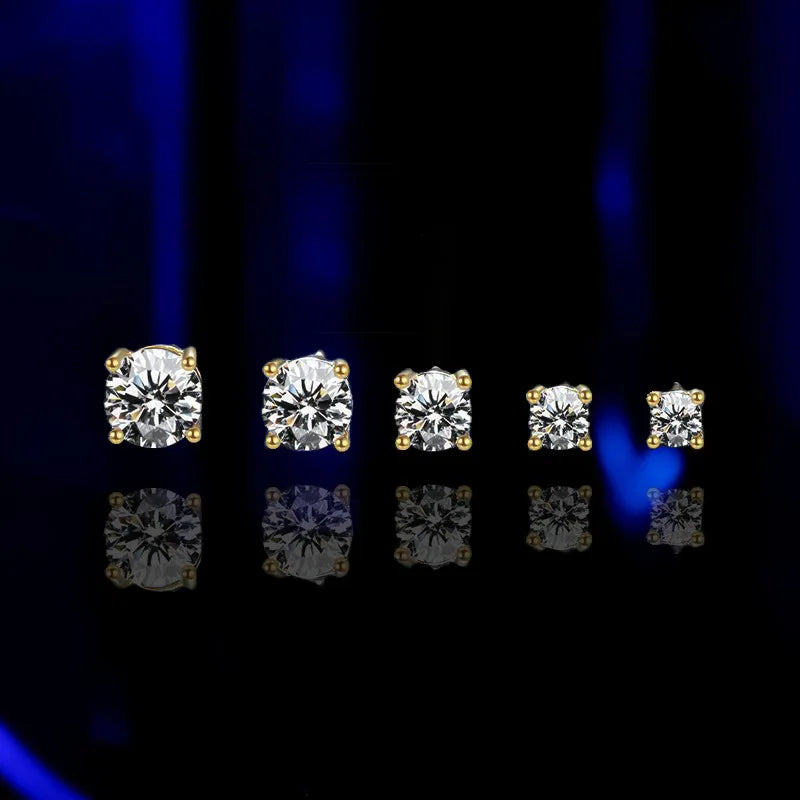 2 GRA Certificates S925 Sterling Silver Stud Earrings For Women And Men 100% Real Moissanite Pass Diamond Test Pen Fine Jewelry - She Vibess By C2P