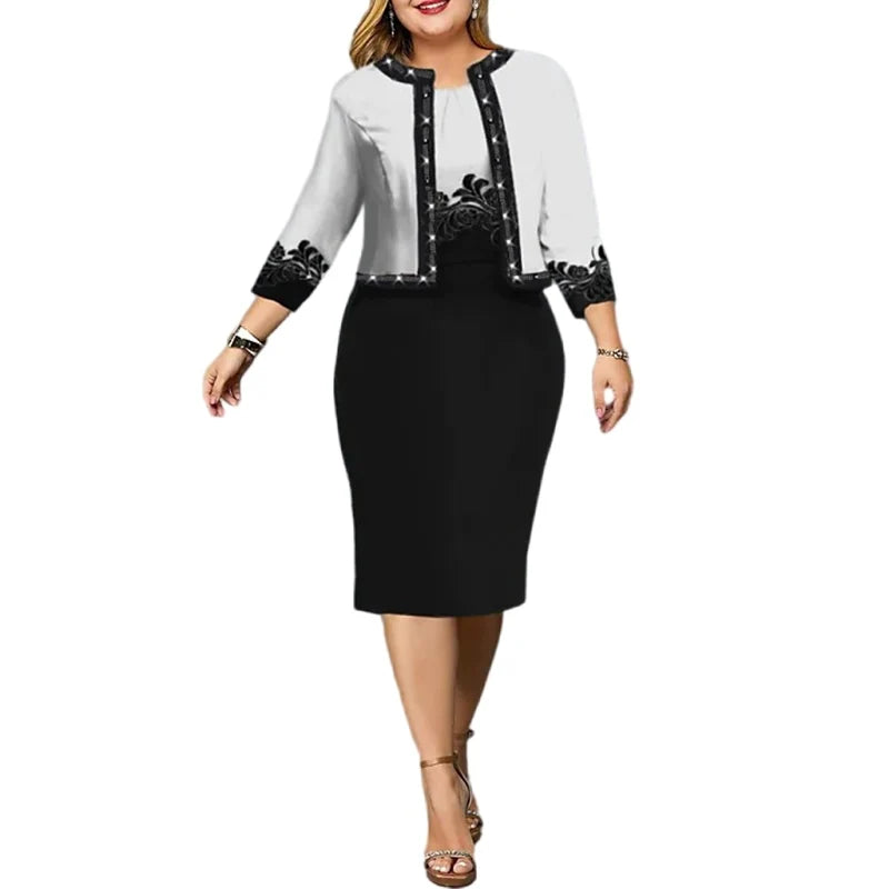 Spring Summer New Solid Women Dress Suits Fashion Floral Printed Cardigan Tops and Tank Dress Casual Elegant Two Piece Sets - She Vibess By C2P