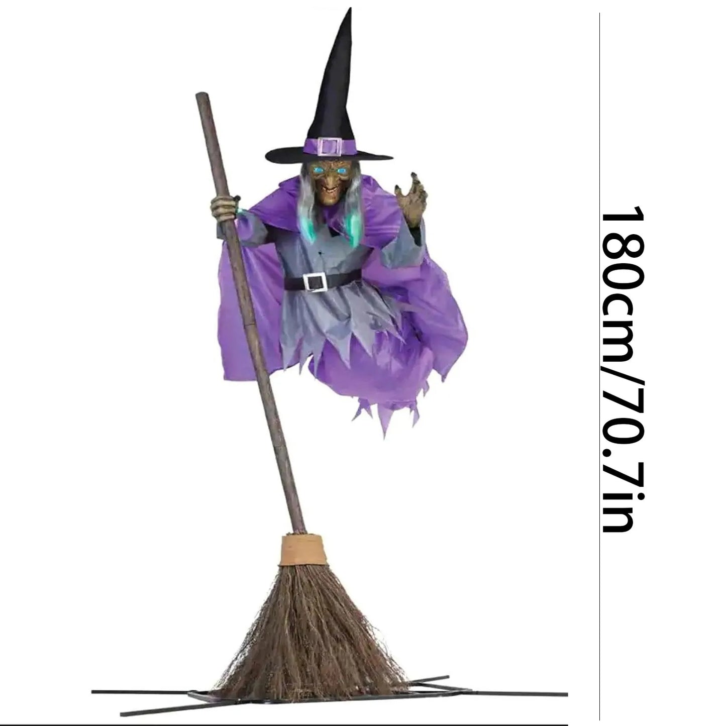 Spooky Halloween Decor Life Size Talking Witch Purple Outdoor Spooky Animatronic Witch Sound Activation Halloween Decoration - She Vibess By C2P