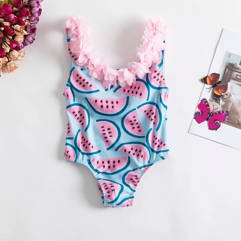 Newborn Girls Swimsuits Cute One-piece Ruffled Leopard Print Baby Swimsuits Beach Holiday Toddler Kids Swimsuit 1-5Yrs - She Vibess By C2P